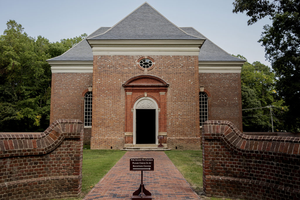 Historic Christ Church of 1732 building and churchyard wall | Photo by C.Kimberly Toms